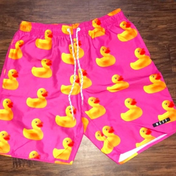 Neff Other - NEFF Pink Rubber Ducky Swim Shorts